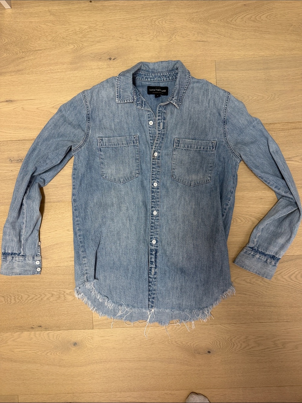 Lucky Brand Light Blue Denim Button-Down Shirt